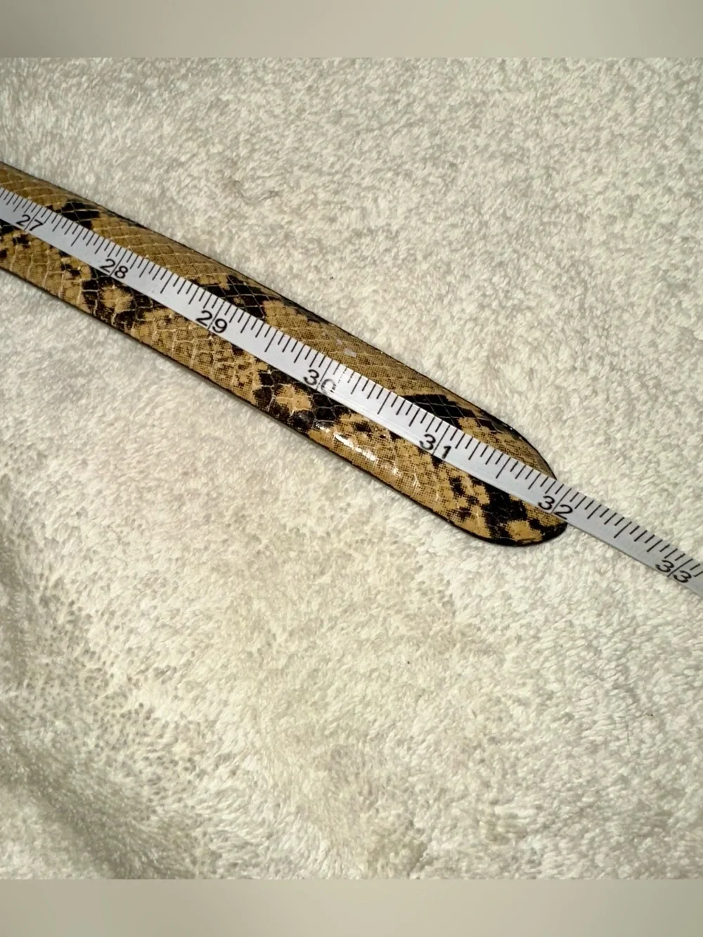 Amiee Lynn Genuine Snakeskin Belt Vintage Y2K Silver Buckle Animal Print Small